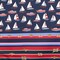 1 Panel Red White and Blue Sailboats and Stripes Shipyard Surveys Stretch Cotton Sateen